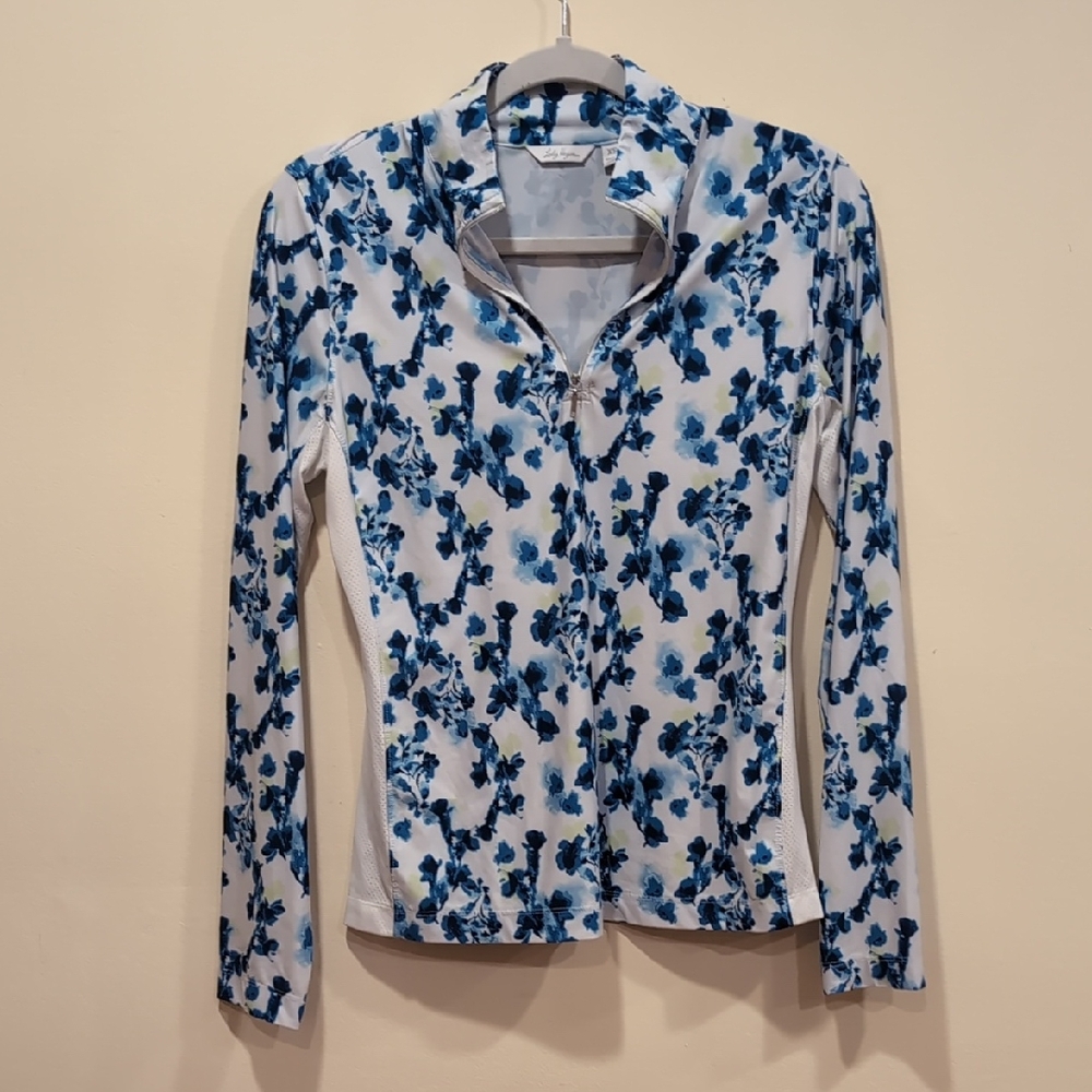 Lady Hagen Blue and White Floral Blouse
